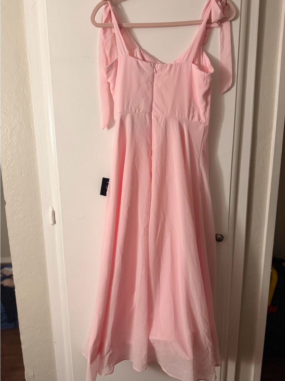 Charisma Light Pink Tie-Strap A-Line Midi Dress - Picture 5 of 8